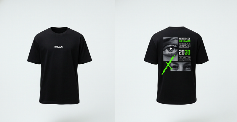 Crewneck T-shirt Green Typography