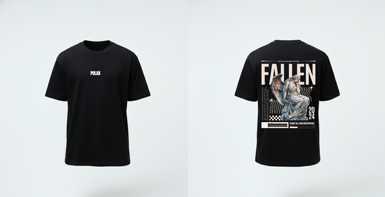 Crewneck T shirt Statue Fallen